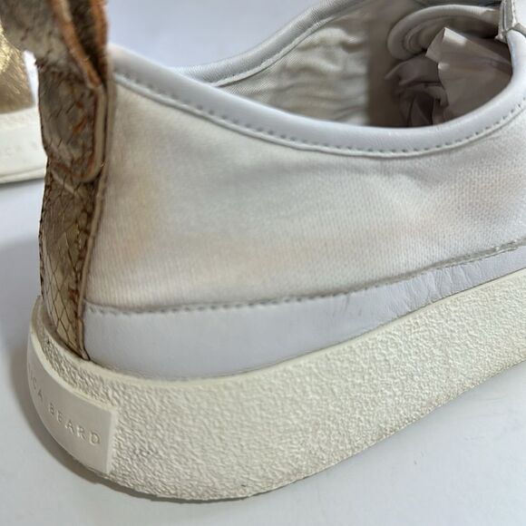 VERONICA BEARD Women's Parise Canvas & Leather Sneakers White Size 9.5 - Picture 13 of 16